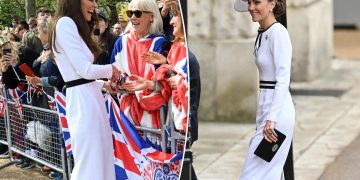 The Royal Fashion Diary! At Trooping the Colour, Kate Middleton looks stunning in a white Jenny Packham dress